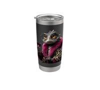 Stylish Lizard Portrait Animal Lover Graphic Round Glasses Stainless Steel Insulated Tumbler