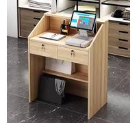 Stylish Lockable Reception Desk with Storage - Modern Front Counter for Office, Salon, or Lobby - Sl nd Versatile Front Desk with Drawer - Ideal Office Furniture Solution