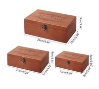 Stylish Lockable Wooden Box for Safekeeping Memories and Treasures at Home or Office (L)
