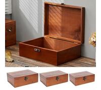 Stylish Lockable Wooden Box for Safekeeping Memories and Treasures at Home or Office (S)