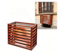Stylish louvered air conditioner outdoor unit top cover, durable anti rust coating, practical defense against leaves rain animals, No obstruction to airflow 2~3HP (Red, 110×60×80 cm)