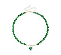 Stylish Love Symbol Necklace Featuring Crystal Accents And Delicate Glass Beads Neck Chain Ideal For Everyday Use Elegant Crystal Glass Bead Jewelry, One Size, as described, as described