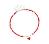 Stylish Love Symbol Necklace Featuring Crystal Accents And Delicate Glass Beads Neck Chain Ideal For Everyday Use Elegant Crystal Glass Bead Jewelry, One Size, as described, as described