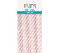 Stylish Lovely Pink Striped Paper Straws - Perfect for Birthday Parties & Everyday Use - 40ct