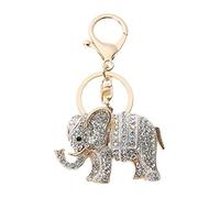 Stylish Luxury Rhinestone Charm Elephant Keychains Pendant Bling Bling Crystal Charm Ornaments Keyring Decor White