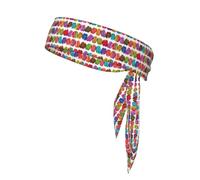Stylish Macaron Biscuit Flavored Pastries Print Sports Head Tie,Suitable Running,Yoga,Cycling,Football,Basketball