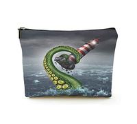 Stylish Makeup Bag Women Linen Travel Cosmetic Bags Durable Makeup Organizer Bag,Dangerous Octopus Tentacles, for Women/Men