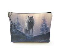 Stylish Makeup Bag Women Linen Travel Cosmetic Bags Durable Makeup Organizer Bag,Fenrir The Giant Ice Wolf, for Women/Men