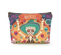 Stylish Makeup Bag Women Linen Travel Cosmetic Bags Durable Makeup Organizer Bag,Happy Day of The Dead Poster, for Women/Men