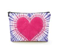 Stylish Makeup Bag Women Linen Travel Cosmetic Bags Durable Makeup Organizer Bag,Tie-dye That radiates Love, for Women/Men