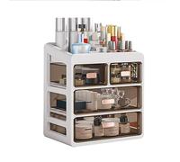 Stylish Makeup Holder Large Capacity Cosmetic Brush Lipstick Storage Box Organizer on Top Clear Acrylic Stackable Organizer For Vanity Modern Makeup Box (Color : White, Size : B)