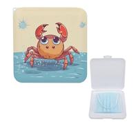 Stylish Mask Storage Box, Summer Cartoon Crab Print Portable & Lightweight PP Mask Case Reusable Mask Box Fashionable Mask Storage Case