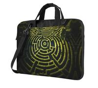 Stylish mazes 13 inch prints laptop crossbody bag, dual-purpose business briefcase, large capacity storage