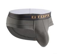 Stylish Men's Brief Underwear Featuring a Big Pouch and Soft Modal Material for All Day Wear (M Gray)
