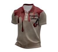 Stylish Men's Polo Shirts with Italian Flag Design for Leisure Sports Comfortable Short Sleeve Shirts Breathable Fabric for Everyone, Red 2, XL