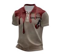 Stylish Men's Polo Shirts with Italian Flag Design for Leisure Sports Comfortable Short Sleeve Shirts Breathable Fabric for Everyone, Red 1, M