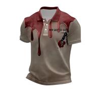 Stylish Men's Polo Shirts with Italian Flag Design for Leisure Sports Comfortable Short Sleeve Shirts Breathable Fabric for Everyone, Watermelon red4, S