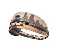 Stylish Men's & Women's landing airplane Printed Sports Headband - Non-Slip, Elastic, Moisture-Wicking