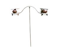Stylish Metal Aeroplane Garden Wind Spinner on Stake - Unique Outdoor Decor & Great Gift Idea with Whimsical Motion - Durable Design Adds Charm to Lawn, Porch, or Flower Bed