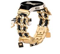 Stylish Metal Band Compatible with Samsung Galaxy Watch 7 Band/FE 6 5 4 40mm 44mm,Galaxy Active 2, 20mm Watch Strap Pretty Chain with Cute Decorative Charms Accessories for Samsung Watch Bands Women