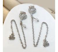 Stylish Metal Drill Pendant With Chinese Influence For 2024 New Year's Art Make A Statement