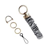 Stylish Metal Keychain Hair Tie Multi Functional Phone Lanyard Lightweight Fabric Scrunchie Car Holder Stylish Zinc Alloy Multi Use Keychain