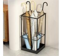 Stylish Metal Umbrella Stand for Indoor Use - Entryway Storage Rack & Holder Perfect for Home Office & School - Black Umbrella Bucket (A)
