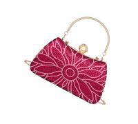 Stylish Metallic Evening Bag with Sparkling Floral Design and Chain Strap Shoulder Bag Perfect for Cocktail Dress Sparkling Dinner