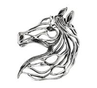 Stylish Metallic Horse Head Brooch Pin Intricate Openwork Detailing Light Jewelry Gift Corsage for Adults Animal Lapel