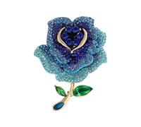 Stylish Metallic Rose Brooch Elegant Rhinestones Decoration For Special Occasions Rhinestones Brooch