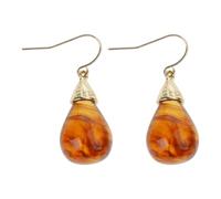 Stylish Minimalist Dangling Earrings in Earthy Tones Sturdy Resin and Metal Ear Hooks Accessory for Dates Gatherings Hook Earrings