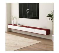Stylish Minimalist Floating TV Console with Drawers & Cabinets 200cm/78in Fits Various TV Sizes Modern Home Media Storage for Living Room (Red)