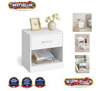 Side Table with Drawer Handle, Classic White