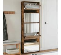 Stylish Mirrored Shoe Cabinet with 5 Folding Drawers - Tall Entryway Storage Rack, Space-Saving nizer for Shoes and Accessories, Modern Design for Home.