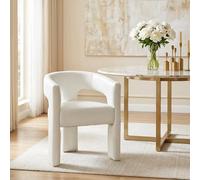 Stylish Modern Barrel Dining Chair - Comfy PU Leather Accent Armchair with Open-Back Design Perfect for Dining Room Kitchen Living Room - Ready-to-Use Vani Chair