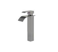 Stylish Modern Black Bathroom Faucet with Mixer Valve Waterfall Design Functional Sink Upgrade for Home Renovation Elegant and Fixture