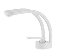 Stylish Modern Brass Bathroom Sink Mixer Faucet Single Lever Tap for Hot/Cold Water Includes Hoses Sleek White Finish Perfect for Contemporary Basins & Upgraded Bathrooms