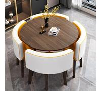 Stylish Modern Conference Table Set with Chairs Office Fur with Rounded Edges Yellow Design for Reception & Lounge Compact 70 x 74 cm Ideal for Small Spaces