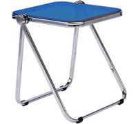 Stylish Modern Foldable Glass Side Table - Compact Blue End Table for Living Room, Bedroom & Nursery - Versatile Space-Saving Coffee Table Furniture