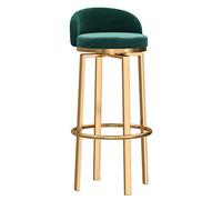 Stylish Modern Green Swivel Bar Stool - 29.5in Counter Height Dining Chair with Gold Metal Legs & Back for Kitchen Island - Elegant Home Furniture, 1 Piece