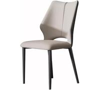 Stylish Modern Grey Dining Chairs - Comfortable Artificial Leather Kitchen & Living Room Counter Seating - Chic Office Desk Furniture - Ergonomic Lounge Chairs