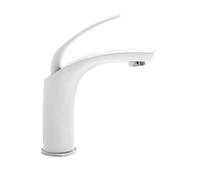 Stylish Modern Kitchen Faucet Copper Waterfall Sink Mixer Hot & Cold Bathroom Tap Elegant Black & White Home Hardware Perfect for Contemporary Décor (B Short White)