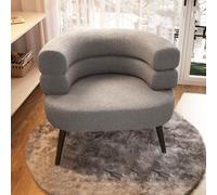 Stylish Modern Lambswool Armchair Sturdy Large Seat for Bedroom Living Room Study Balcony - Comfortable Home Furniture for Cozy Spaces