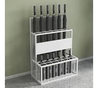 Stylish Modern Metal Umbrella Stand for Hotel Lobby Double Layer Holder Rack White Walking Stick Holder Reception Furniture 48x26x68cm - Functional Design
