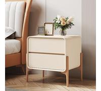 Stylish Modern Nightstand for Bedroom with 2 Drawers Elevated Design Sturdy Construction Beige Color Size: 40 x 40 x 50 cm Perfect for Home Décor and Storage Solutions.