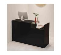 Stylish Modern Reception Desk - 100CM Black-Transparent Checkout Counter for Hotels & Shops, Perfect for Retail & Home Use, Contemporary Design, Space-Saving Solution