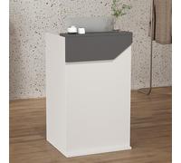 Stylish Modern Reception Desk with Drawers & Cable Management - Compact Office Counter for Hair Salons, Clinics, Retail Stores & Small Businesses - Functional Welcome Table