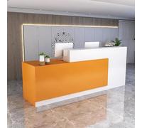Stylish Modern Reception Desk with Lockable Drawers - 140cm Wooden Counter for Office, Beauty Salon, and Lobby - Elegant White Finish Perfect for Retail and Checkout Spaces