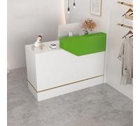 Stylish Modern Reception Desk with Lockable Drawers & Keyboard Shelf - Functional Office Furniture for Salon Retail and Business Spaces