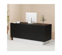 Stylish Modern Reception Desk with Storage - Compact 43.3in Checkout Table for Retail Lobby & Shop - Efficient Customer Service Counter for Home & Business